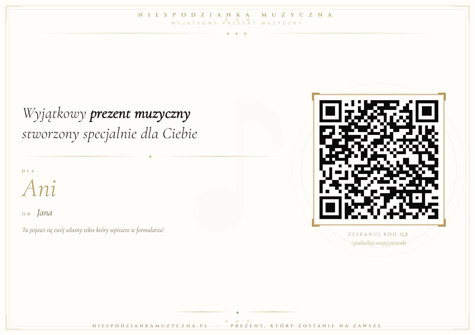 Wzór karty podarunkowej 1