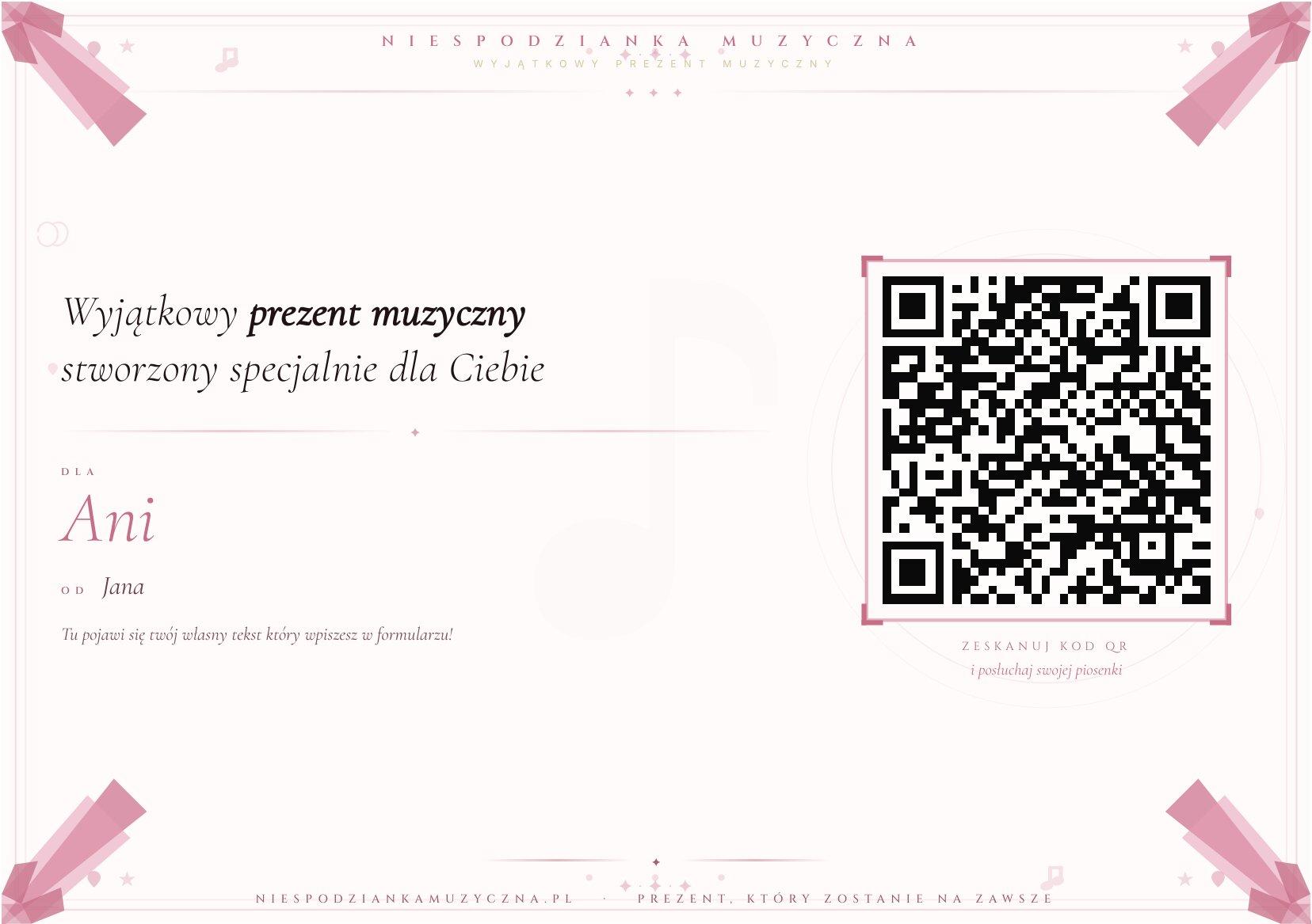 Wzór karty podarunkowej 2